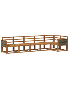 Set di divani da esterno 6 pcs Naturale