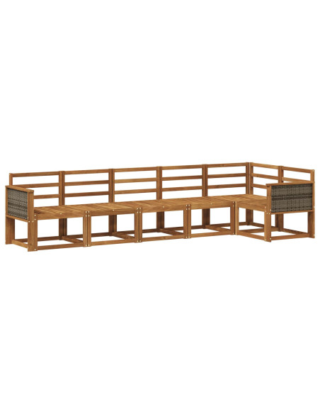 Set di divani da esterno 6 pcs Naturale