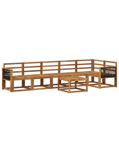 Set di divani da esterno 7 pcs Naturale