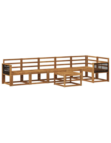 Set di divani da esterno 7 pcs Naturale