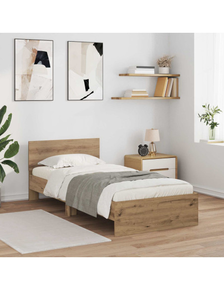 Letto con LED Rovere Artigianale 80 x 200 cm