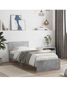 Letto con LED Grigio Cemento 80 x 200 cm Legno ingegnerizzato