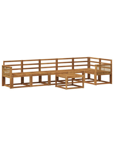 Set di divani da esterno 7 pcs Naturale