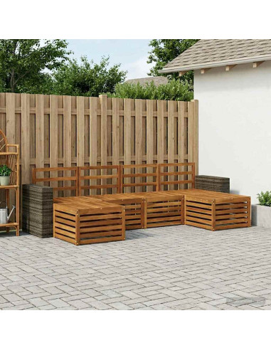 Set divani 6 pcs Naturale Legno di Acacia Massello