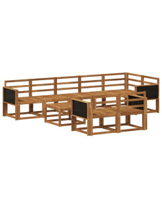 Set di divani da esterno 9 pcs Naturale