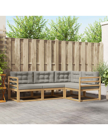 Set di divani da esterno 3 pcs Bianco e Grigio Chiaro
