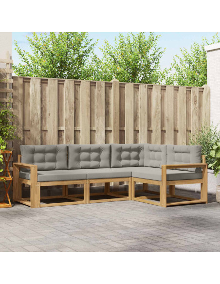Set di divani da esterno 3 pcs Bianco e Grigio Chiaro