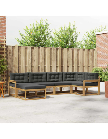 Set di divani da esterno 5 pcs Bianco e Antracite Poliestere