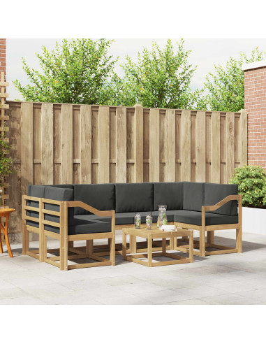 Set di divani da esterno con cuscino 7 pcs Bianco e Antracite