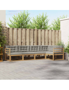 Set di divani da esterno 4 pcs Bianco e Grigio Chiaro