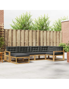 Set di divani da esterno 5 pcs Bianco e Antracite Poliestere