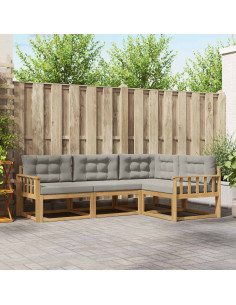 Set di divani da esterno 3 pcs Bianco e Grigio Chiaro