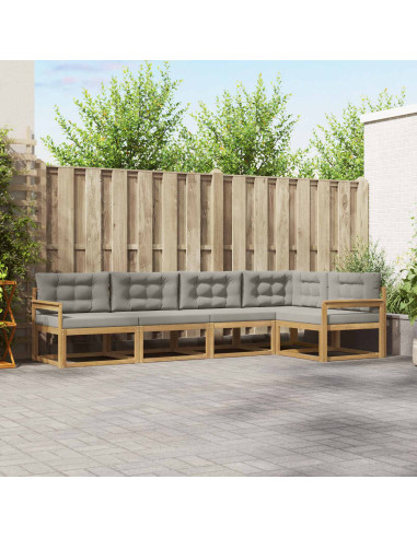 Set di divani da esterno 4 pcs Bianco e Grigio Chiaro