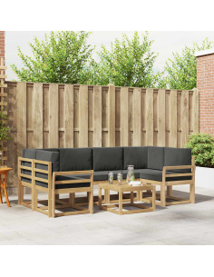 Set di divani da esterno con cuscino 7 pcs Bianco e Antracite