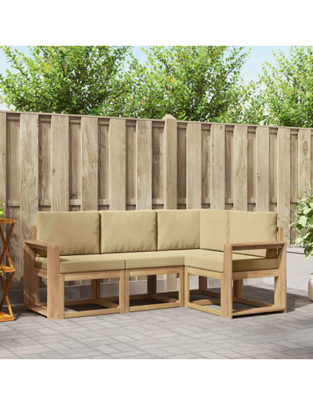 Set di divani da esterno 4 pcs Bianco e Beige