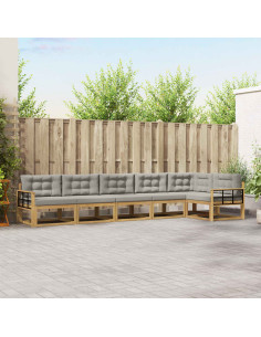 Set di divani da esterno 4 pcs Bianco e Grigio Chiaro