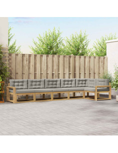 Set di divani da esterno 4 pcs Bianco e Grigio Chiaro