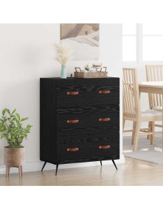 Cassettiera Rovere Nero 69,5 x 34 x 90 cm Legno ingegnerizzato
