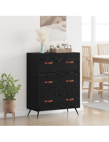 Cassettiera Rovere Nero 69,5 x 34 x 90 cm Legno ingegnerizzato