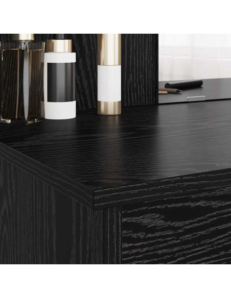 Toilette con Specchio con cassetto Rovere Nero 96 x 39 x 142 cm