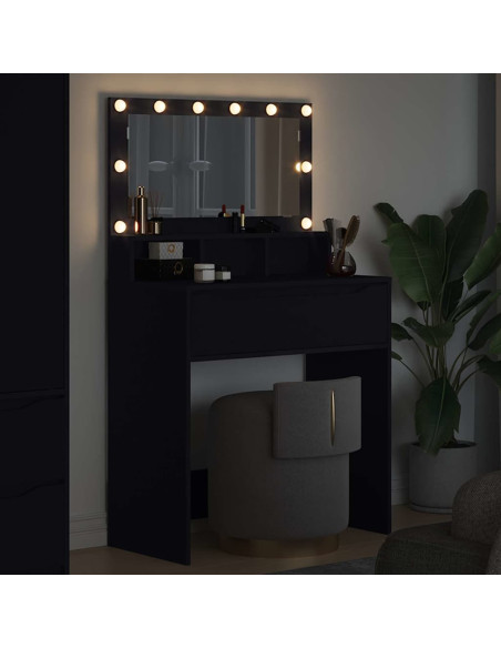 Tavoli da Trucco per Camera da Letto Nero 80 x 39,6 x 135 cm