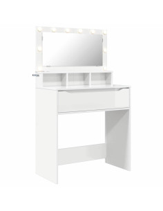 Tavoli da Trucco per Camera da Letto con cassetto Bianco Lucido 2