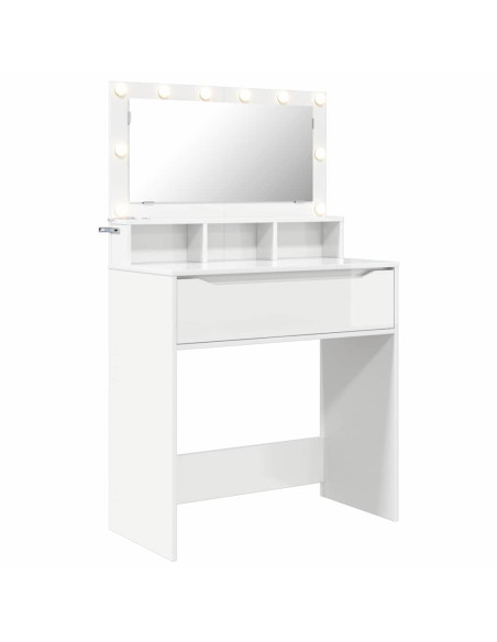 Tavoli da Trucco per Camera da Letto con cassetto Bianco Lucido