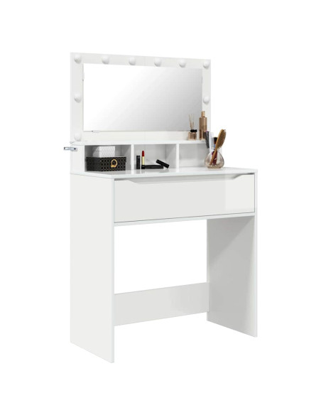 Tavoli da Trucco per Camera da Letto con cassetto Bianco Lucido