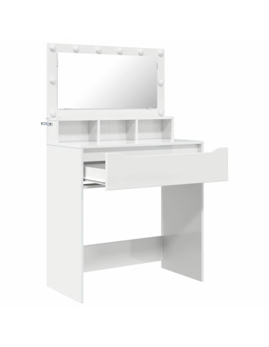 Tavoli da Trucco per Camera da Letto con cassetto Bianco Lucido