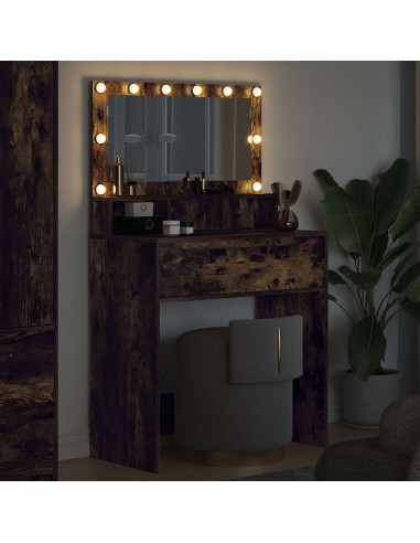 Tavoli da Trucco per Camera da Letto con cassetto Rovere fumé