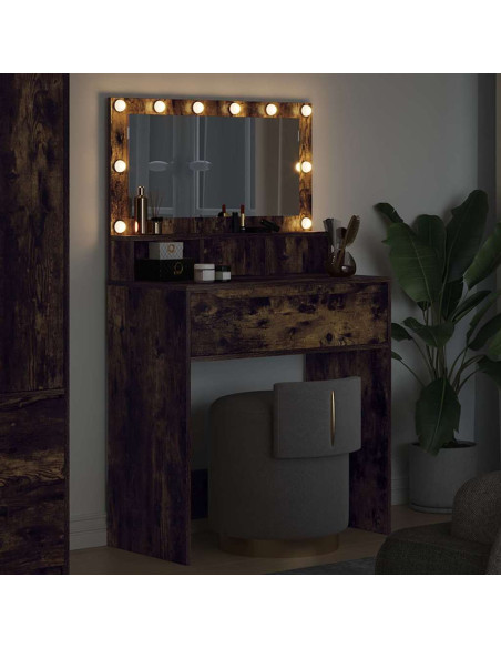 Tavoli da Trucco per Camera da Letto con cassetto Rovere fumé