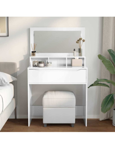Tavoli da Trucco per Camera da Letto con cassetto Bianco Lucido