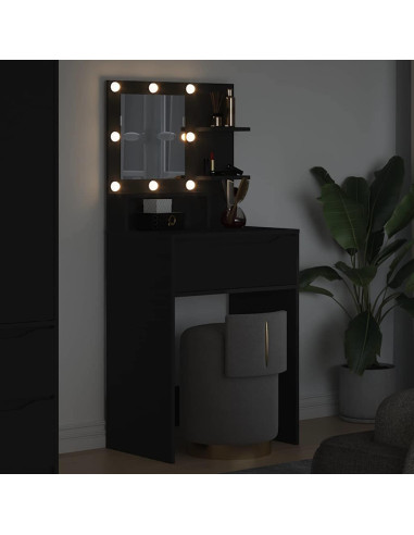 Tavoli da Trucco per Camera da Letto Nero 80 x 39,6 x 135 cm