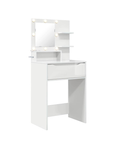 Tavoli da Trucco per Camera da Letto con cassetto Bianco Lucido