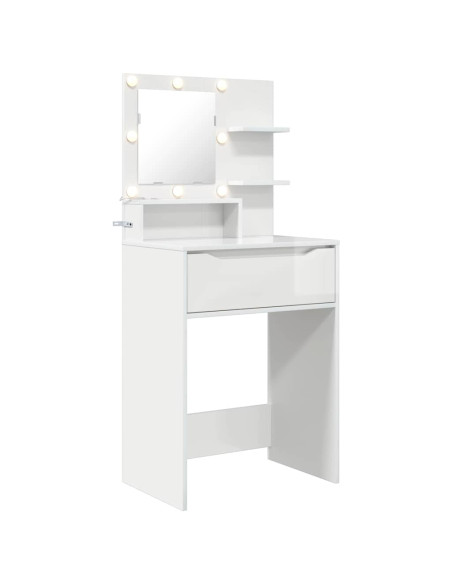 Tavoli da Trucco per Camera da Letto con cassetto Bianco Lucido
