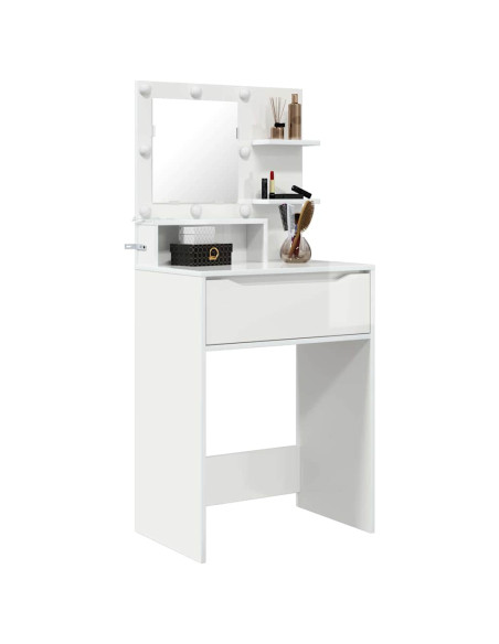 Tavoli da Trucco per Camera da Letto con cassetto Bianco Lucido