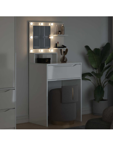 Tavoli da Trucco per Camera da Letto con cassetto Bianco Lucido
