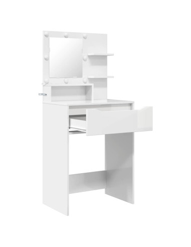 Tavoli da Trucco per Camera da Letto con cassetto Bianco Lucido
