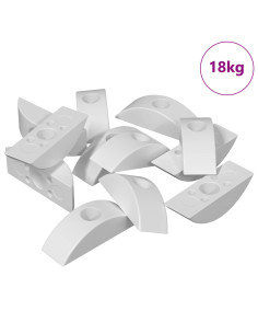 Dado a mezzaluna 18 pcs Bianco M6 Polipropilene 2