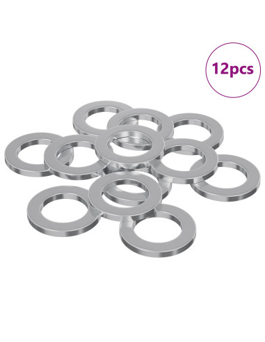 Rondelle 12 pcs Argento 10 x 10 x 1,2 mm Ferro