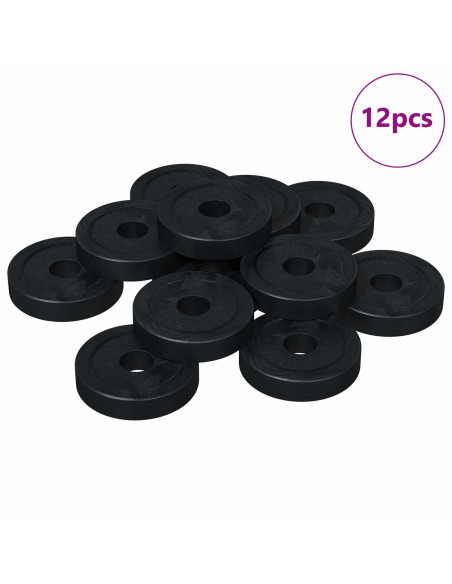 adatto per Rondella Piatta 12 pcs Nero ∅15 x 3 mm