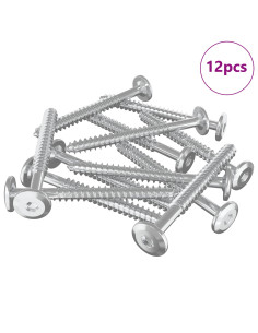 Viti in Legno 12 pcs Argento M6 x 70 mm Acciaio 2
