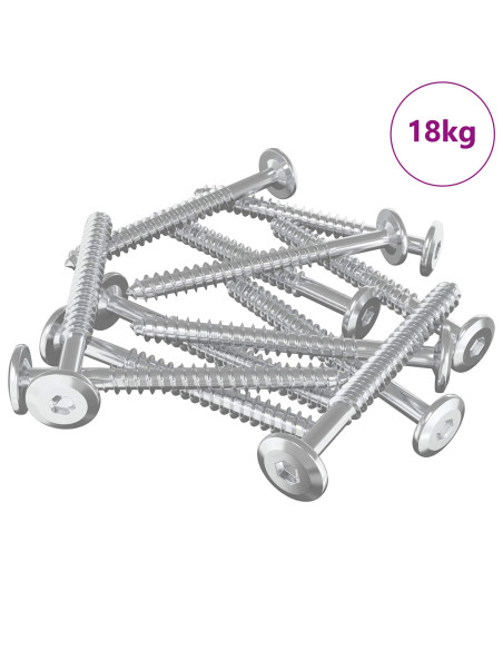 Viti in Legno 1350 pcs Argento Acciaio