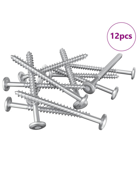 Viti in Legno 12 pcs Argento M6 x 70 mm Acciaio