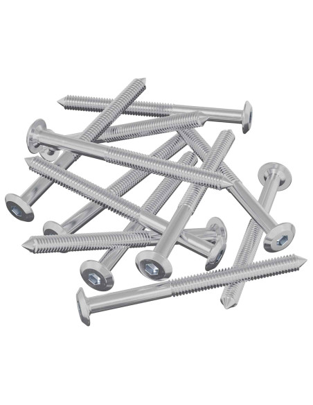 Viti per mobili 12 pcs Argento M6 x 85 mm Acciaio