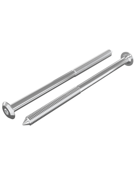 Viti per mobili 2 pcs Argento M6 x 100 mm Acciaio
