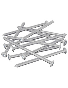 Viti per mobili 12 pcs Argento M6 x 100 mm Acciaio 2