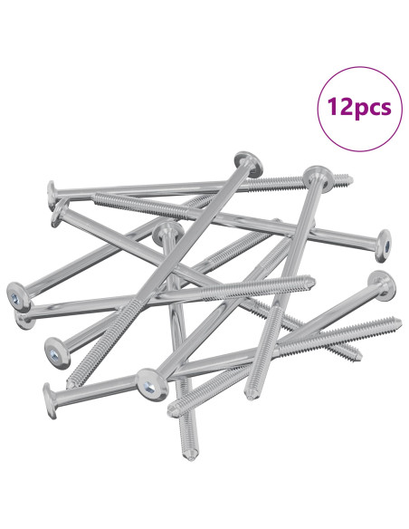 Viti per mobili 12 pcs Argento M6 x 120 mm Acciaio