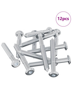 Vite 12 pcs Argento M6 x 50 mm Acciaio 2