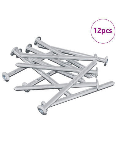 Vite 12 pcs Argento M6 x 85 mm Acciaio